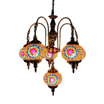 Guzhen Factory Turkish Wedding Lighting Modern Chandelier Turkey luxury for Hotel Vintage Glass 6 Lamps Muslim Chandeliers 2024