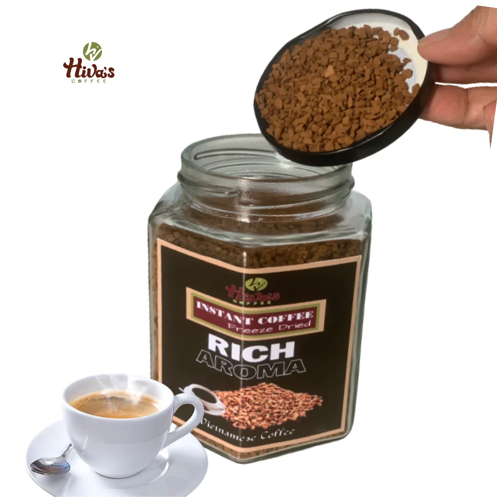 Top Quality Instant Coffee Freeze Dried Viet Nam Factory Glass Jar 100g