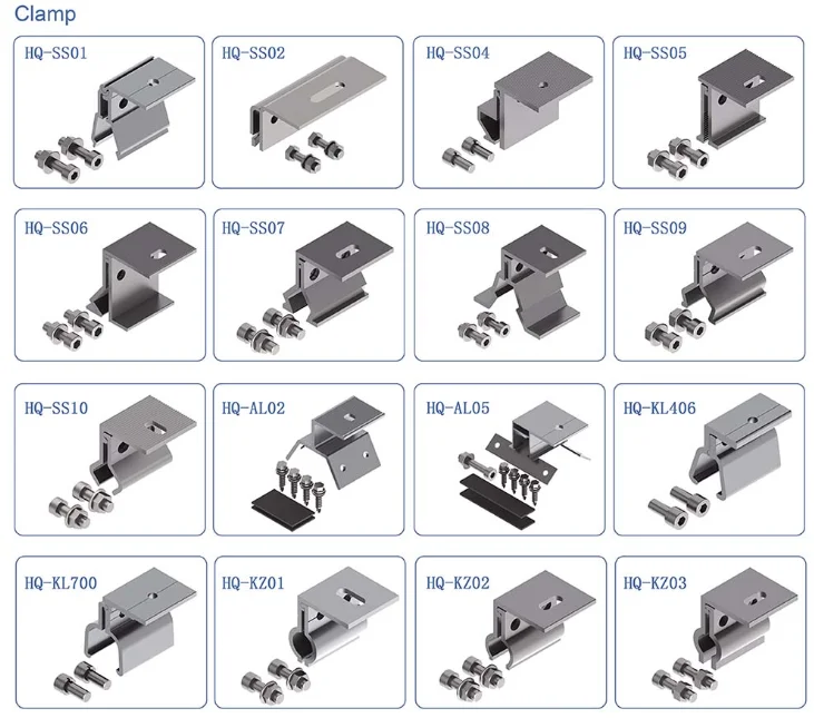Solar Fasteners High Quality Alu Solar Roof System Clamp Solar Panel Roof Mounting ...
