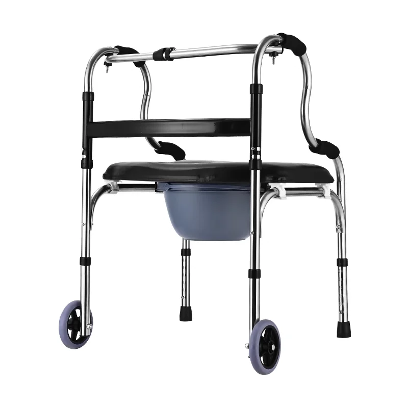 Old People Crutch Walker 4 Legs Mobile Assistive Device for Elderly Disable