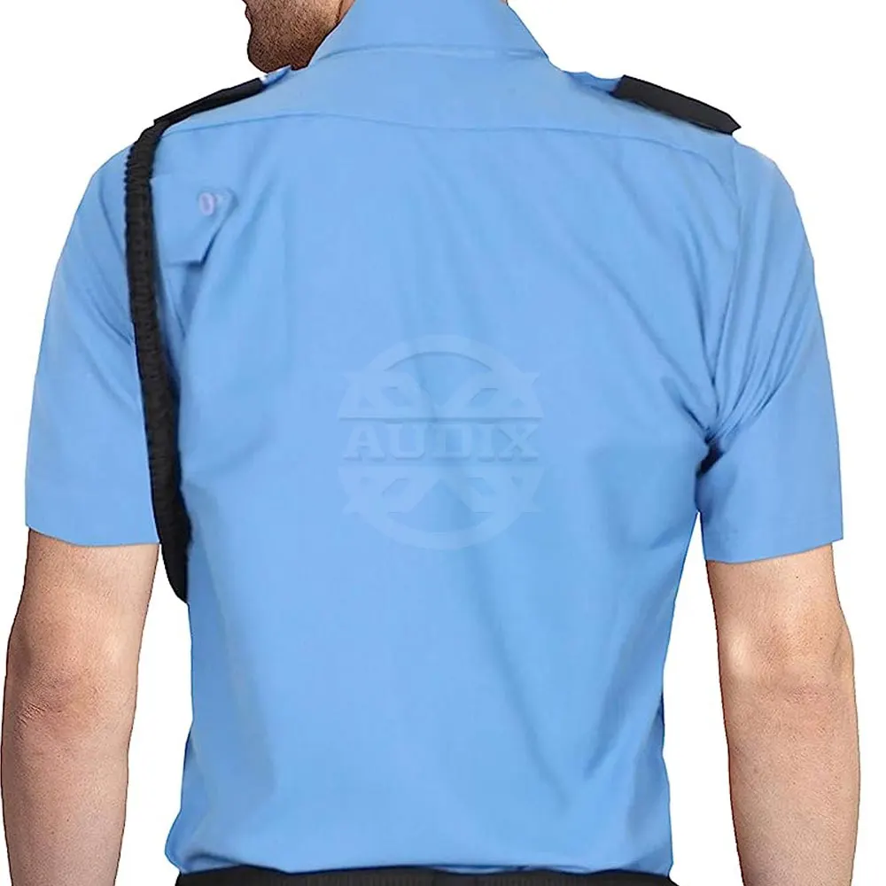 2023 Low MOQ Short Sleeve Button Uniform Security Shirt in New Style Security Guard Uniform with Labels