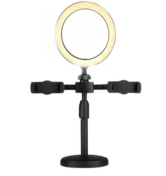 Led Selfie Ring Light Tripod Stand Mobile Live Broadcast Makeup Photography Fill Light Led Dual Position Phone Support detail image