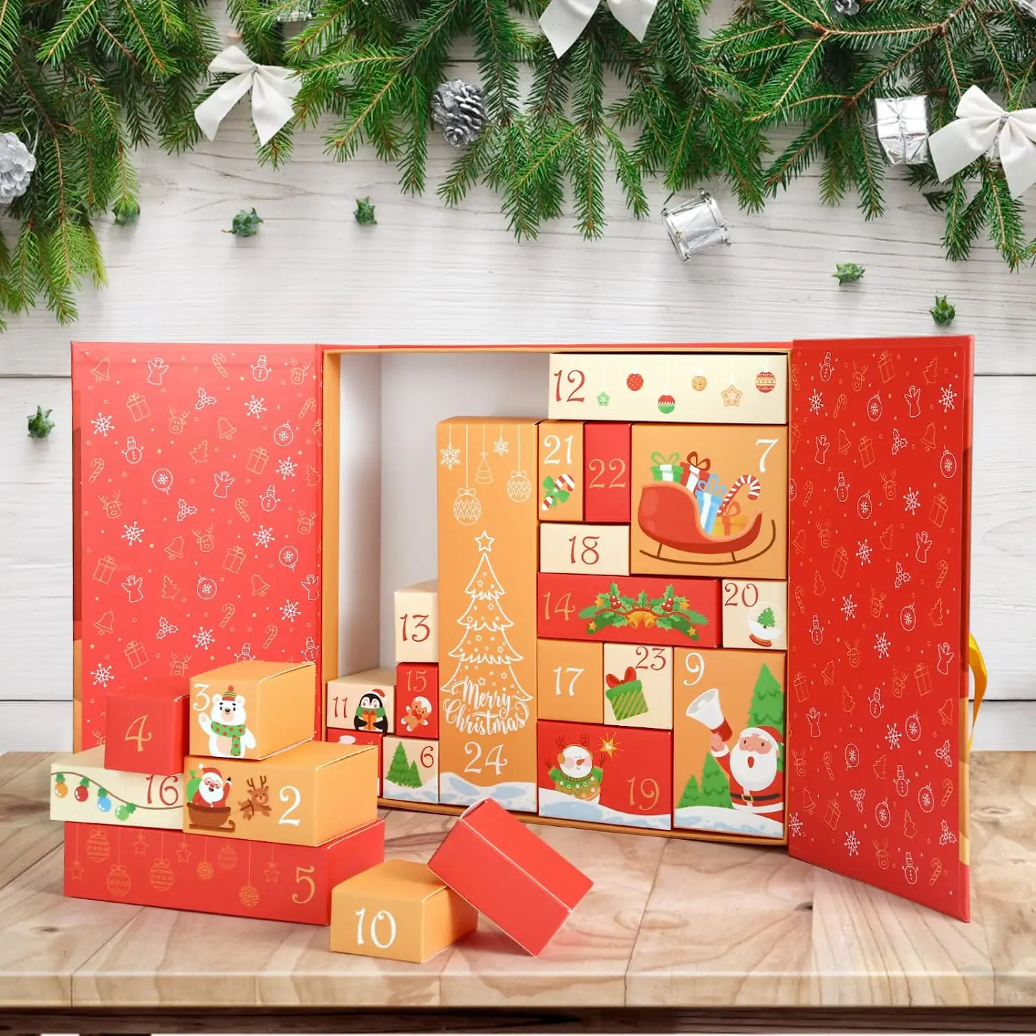 Custom Butterfly Shape Empty Refillable Countdown Calendar With 24 Gift Packaging Boxes Christmas Advent Calendar Box for Kids