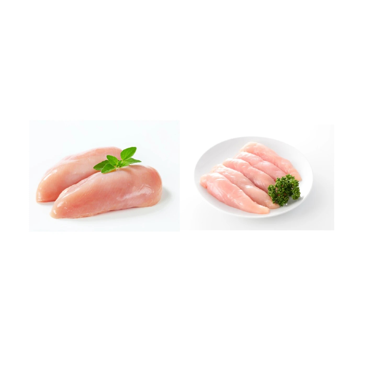 Frozen Boneless Halal Chicken Breast 120gr Pack in 10 kg Carton Feet