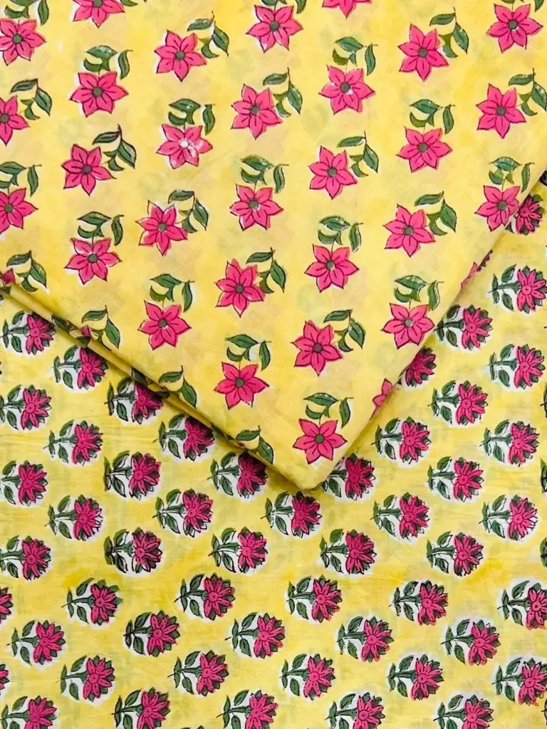 Hand Block Printed 100 Cotton Fabric Manufacture Handmade Eco Friendly