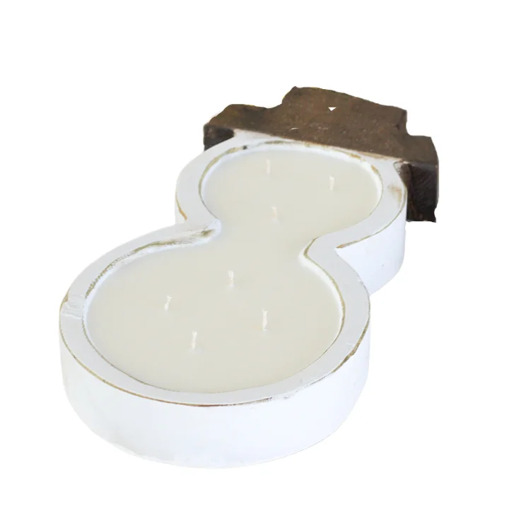 Decorative Christmas Party Wooden Snowman bowls Wood Dough Bowls for