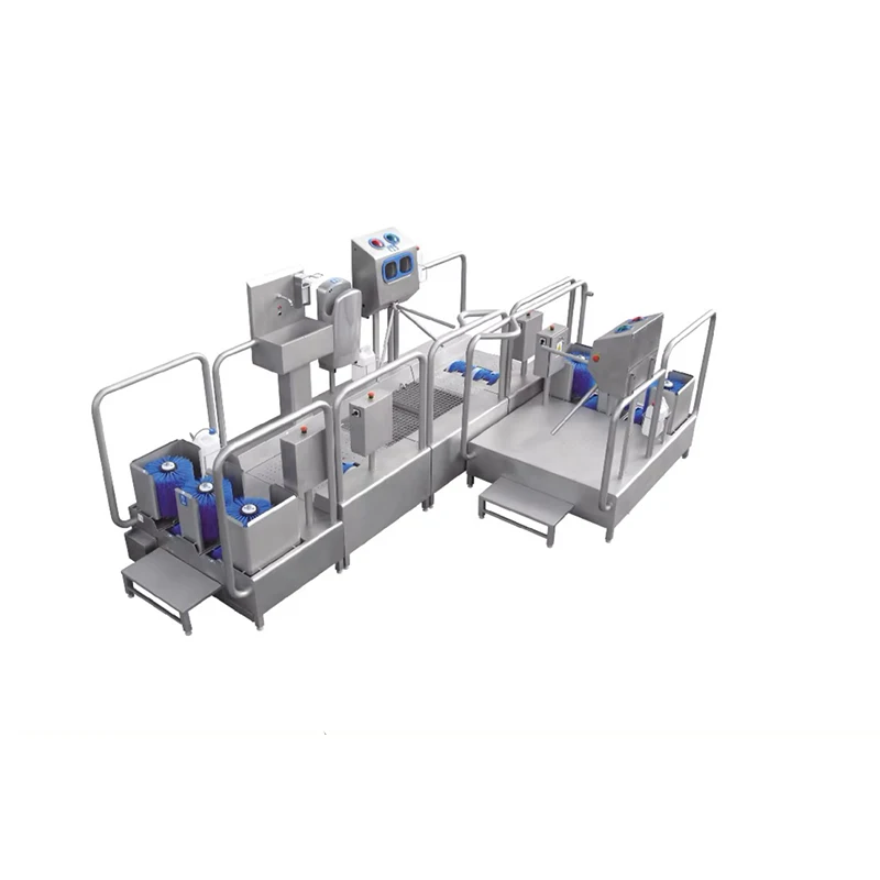 Stainless steel handheld boot washing machine designed to industrial hygiene standards