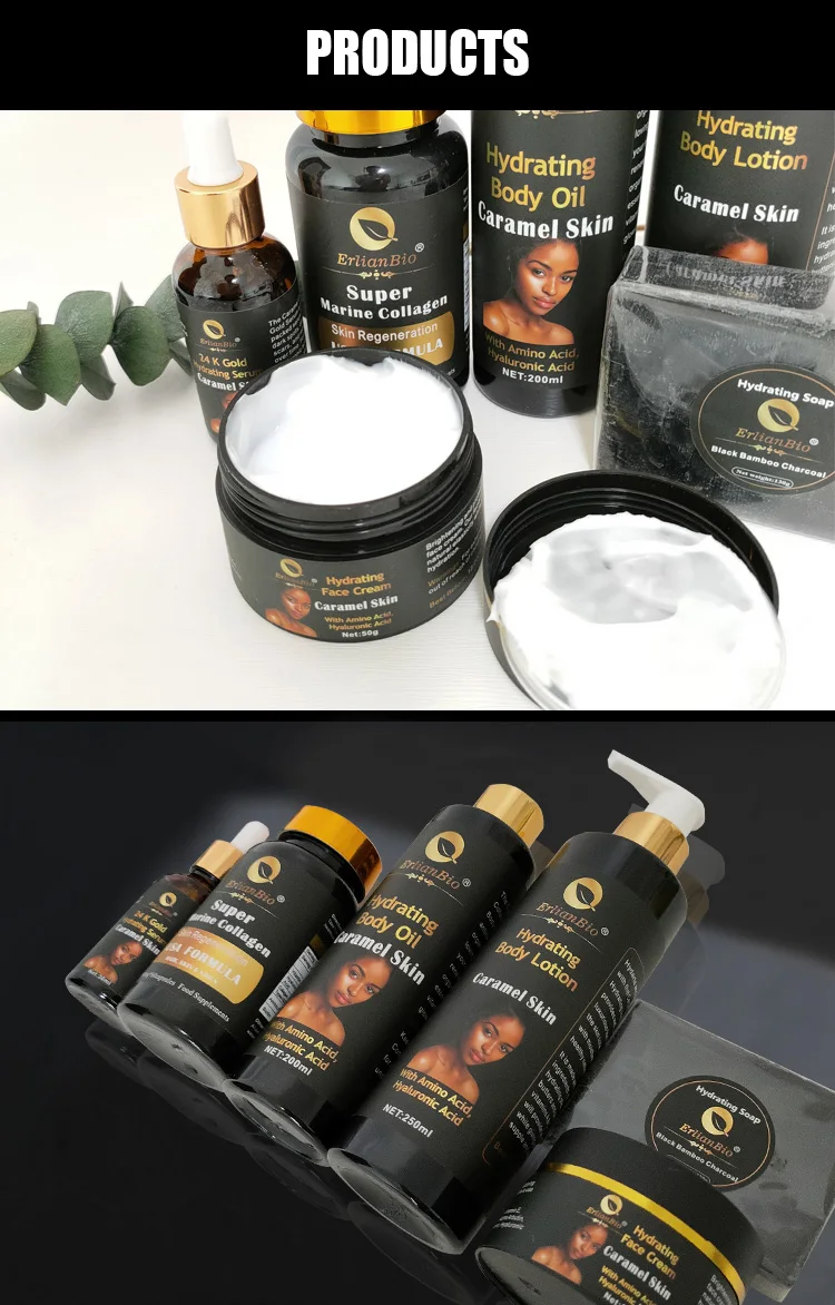 Caramel Exfoliate Skin Set Face Moisturizer Hydrating Exfoliating Body