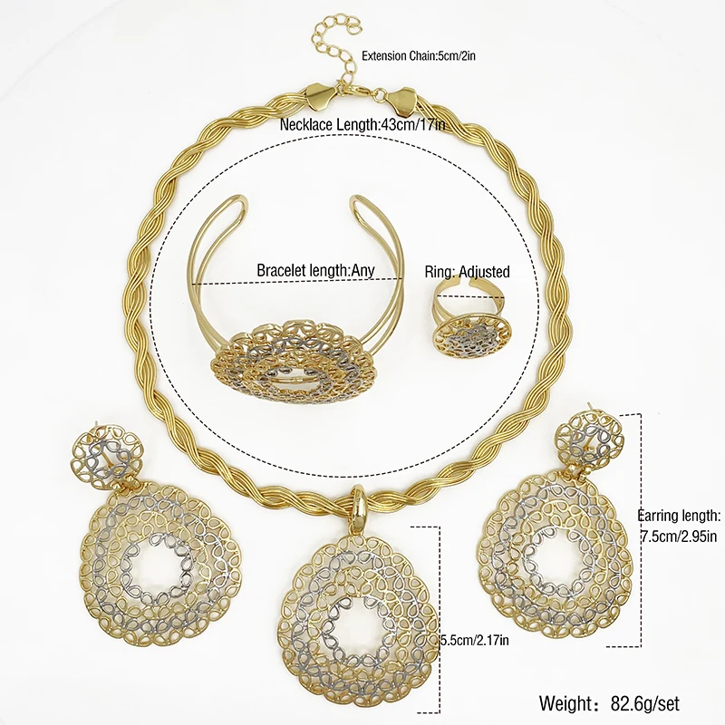 Jewelry 2023 Newest Luxury Brazil 18k Gold Plated Jewelry Set Wholesale