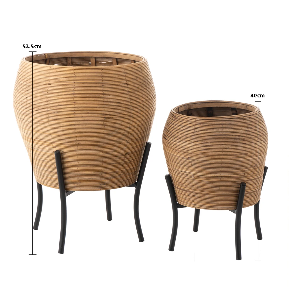 Green Touch Rattan Flower Pots And Planters Rattan Planter High Quality