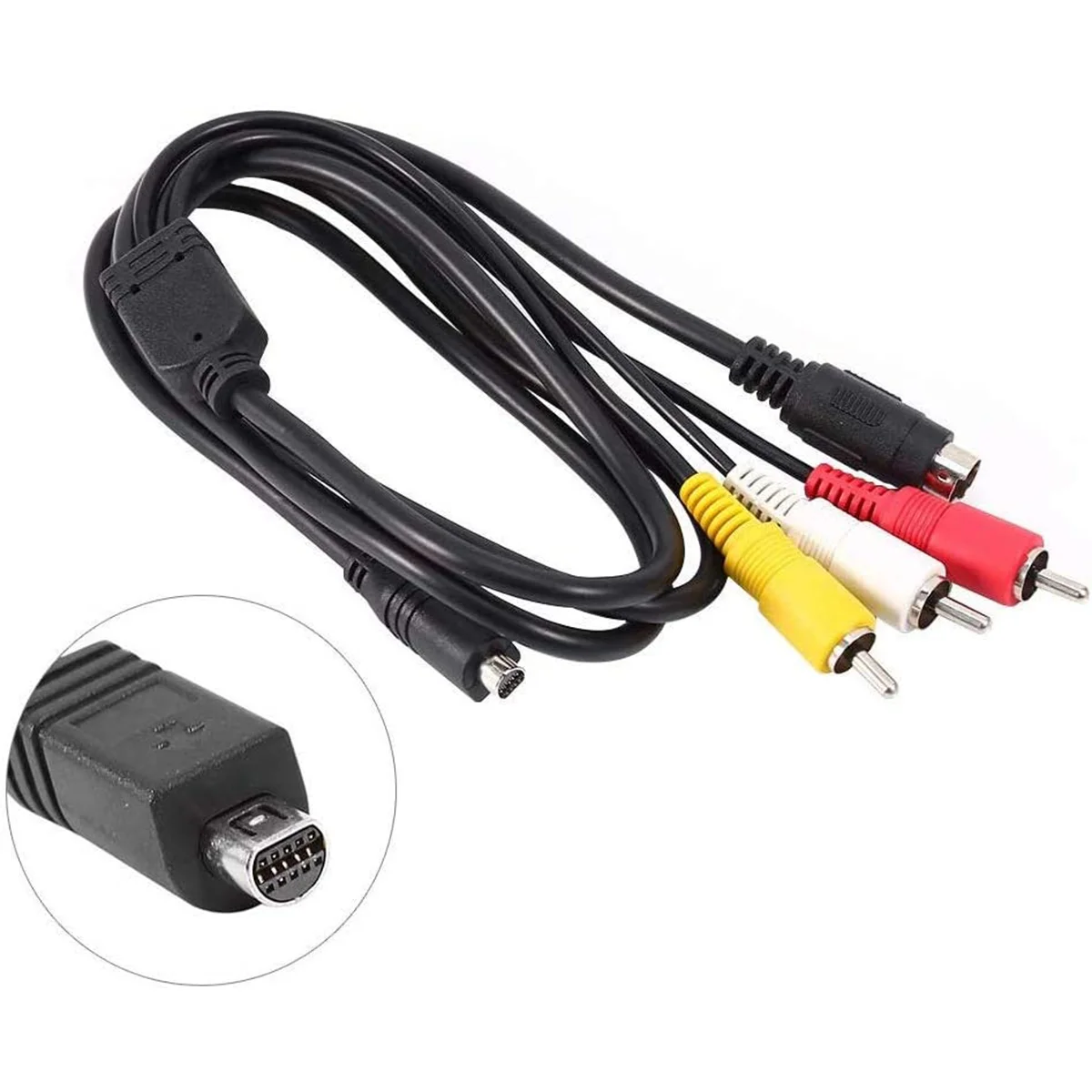 Vhbw Cavo Composito Audio/Video AV Per Sony DCR-SR70, SR70E, SR72 – Lunghezza 1,5m, Connettore A 10 Pin, Sostituisce VMC-15FS