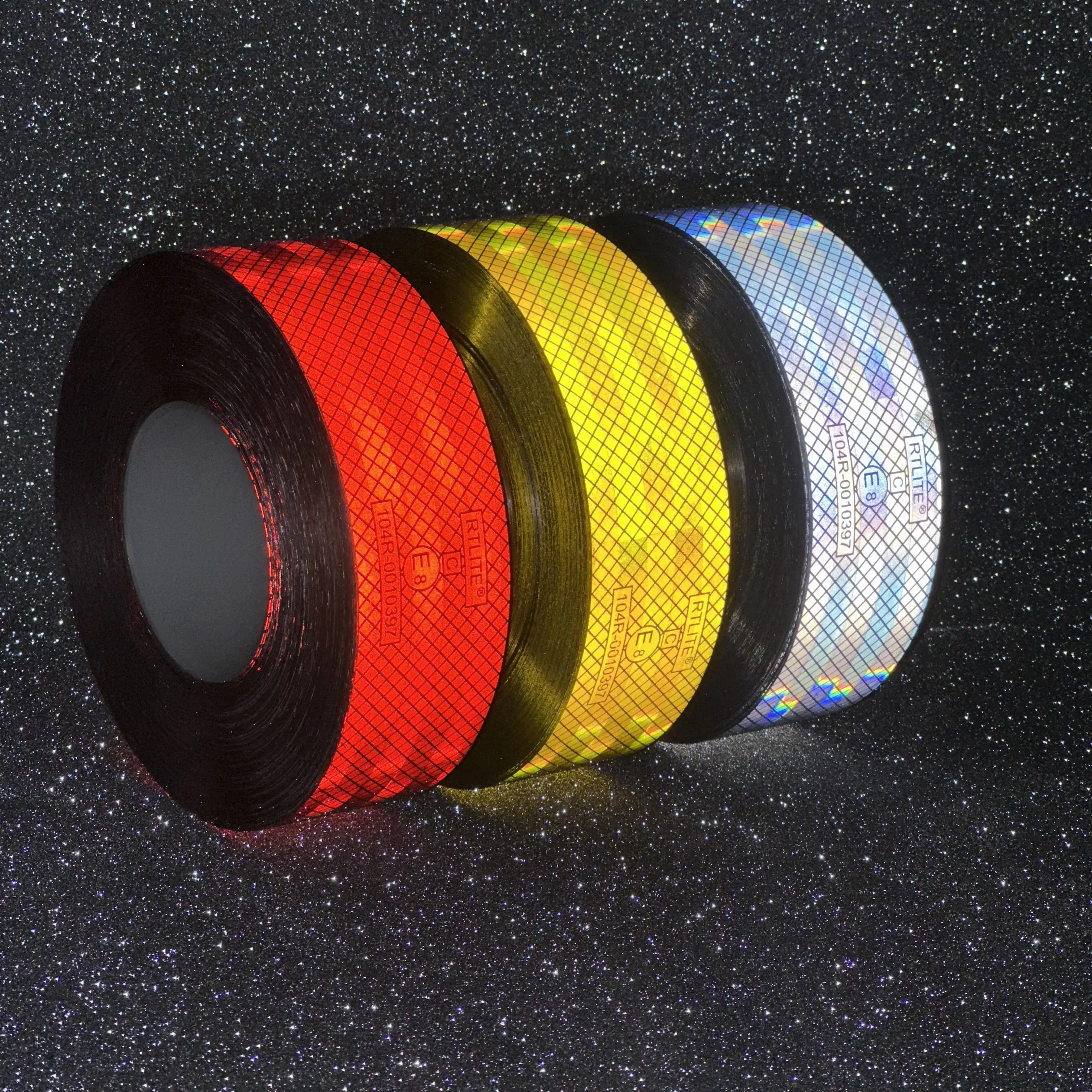 High Visibility 5cm*45.7m Emark Acrylic Metallized Yellow Reflective Tape Sticker manufacture