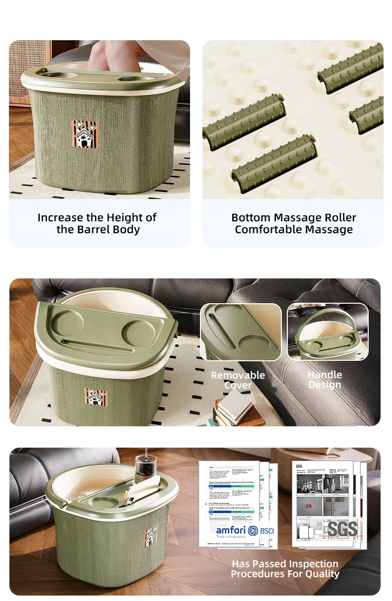 product wanuo home foot bath bucket portable foot bath bucket foot soak tub with storage organizer tray-3