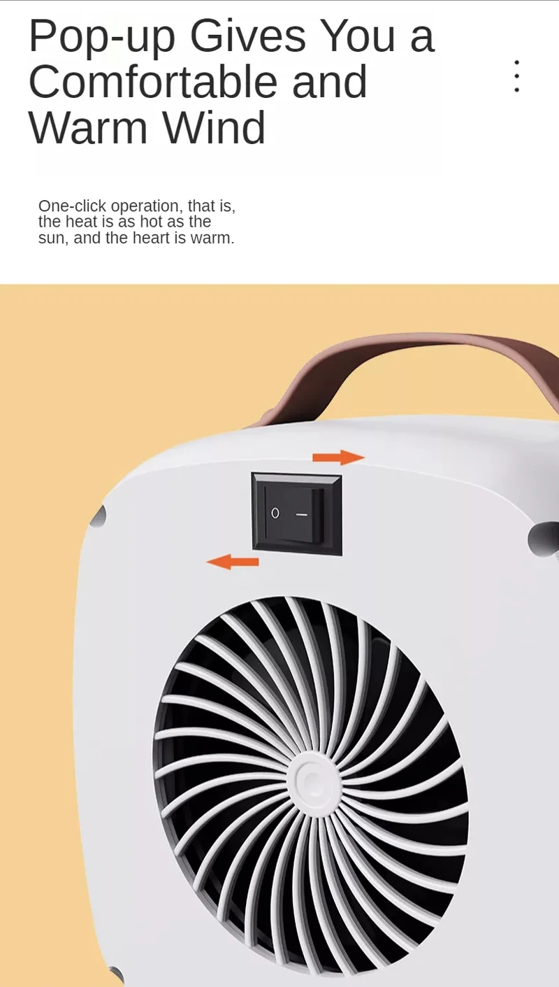 Hot Selling Portable Room Heater for Winter Mini Electric Heater Fan Warm  air Blower