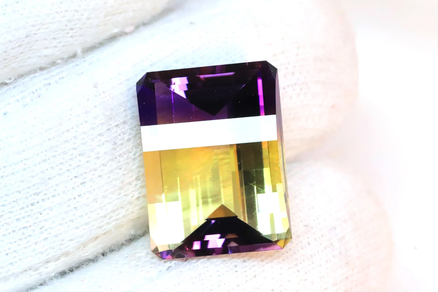 Lab Created Ametrine Gemstone - Hydro Thermal Quartz Ametrine 13mm-20mm Gems - Pixel Cut Synthetic Stone At Wholesale Price