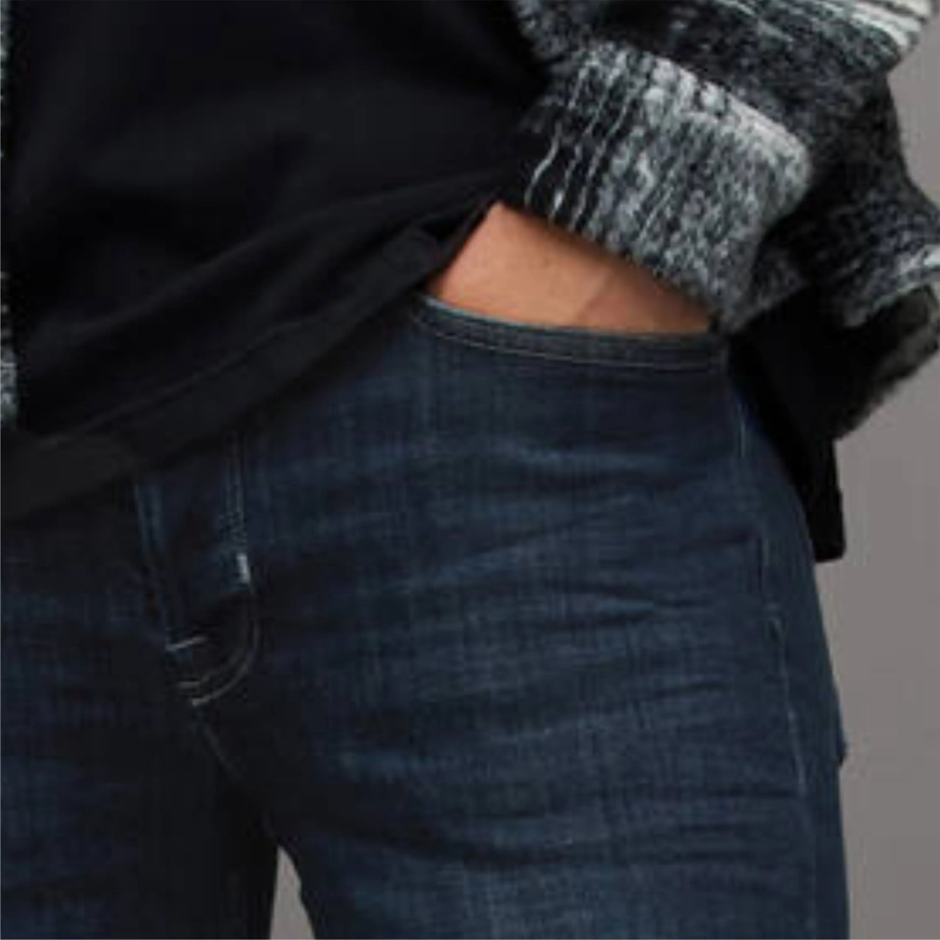 Big Size Jeans Men Spring and Fall New Plus Fat Plus Fat Pants Loose Straight Leg Fat Casual Pants With Everything