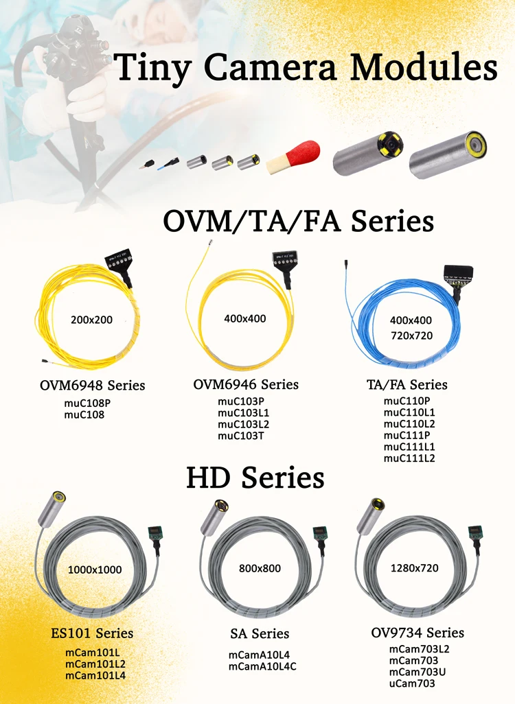 Ov6946 2.0mm Diameter 160 Kpixel Sensor Medical Endoscope Camera Module