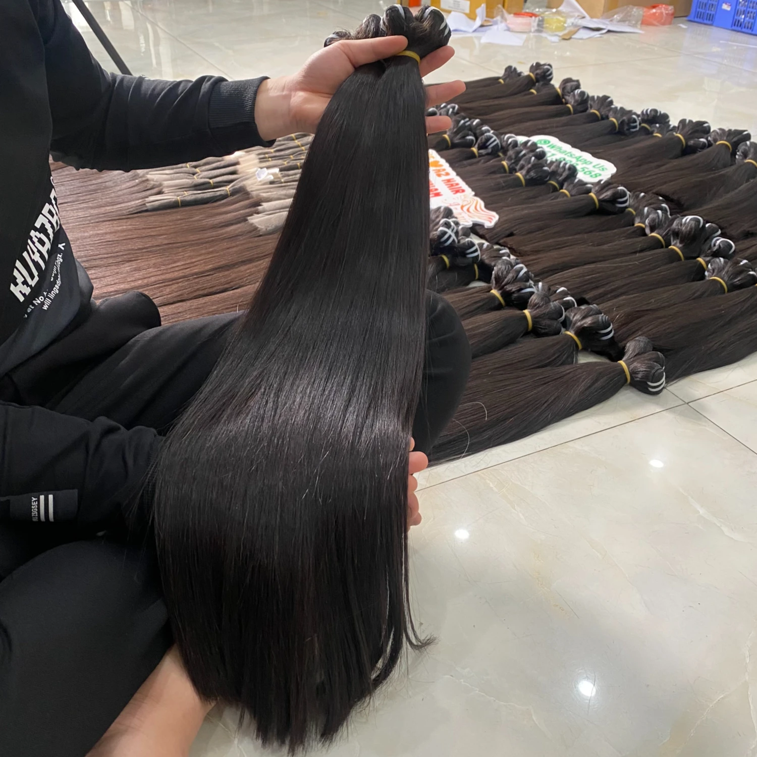 Raw Vietnamese Hair Weft Silky Bone Straight Virgin Cuticle Aligned Hair Bundles Factory Price 5305