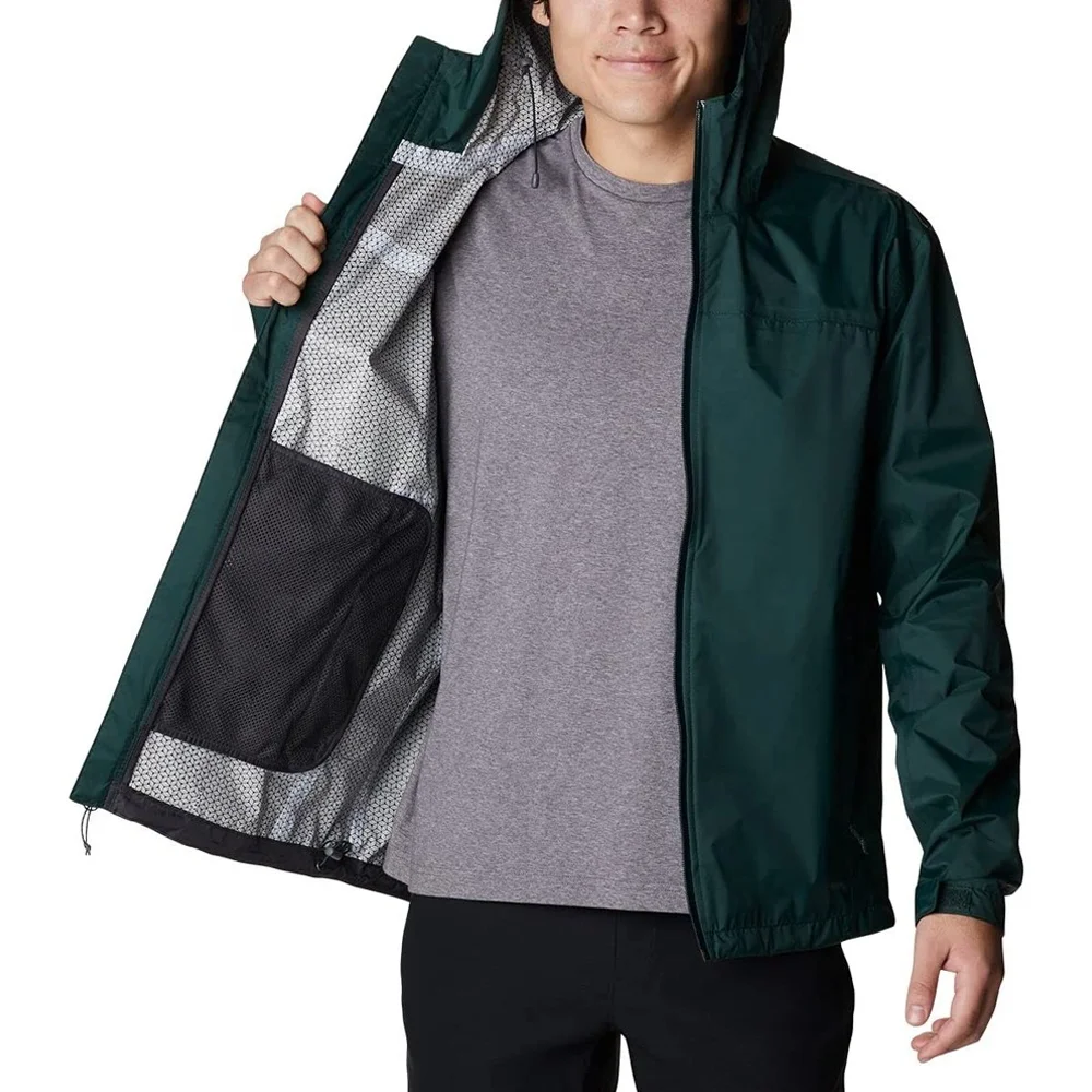 Men Lightweight Windbreaker Jacket 100 Nylon Jacket Hooded Windbreaker