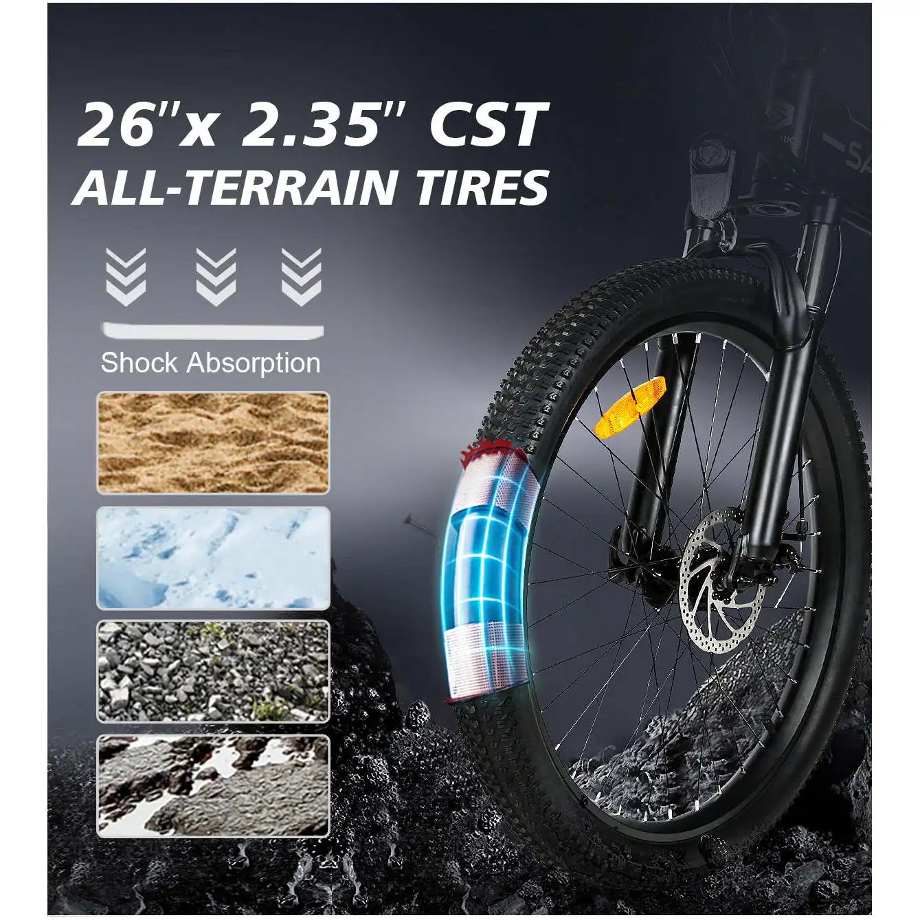 LO26-II Spoke Rim Hydraulic Brake Electric Folding Mountain Ebike