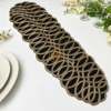Beaded Table Runner, Black and Beige,