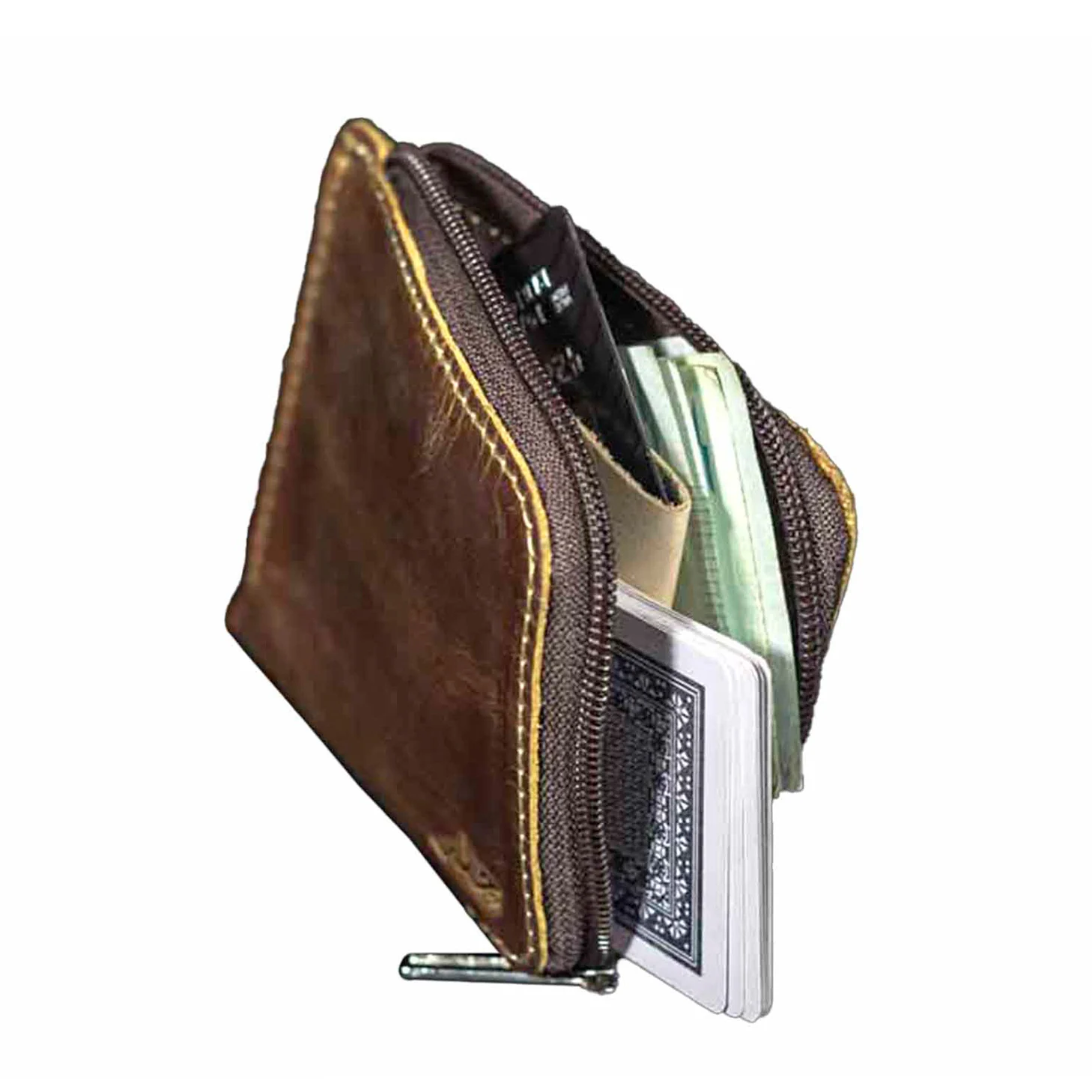Trifold Wallet With Id Card Best Sale Genuine Cowhide Leather Wallets