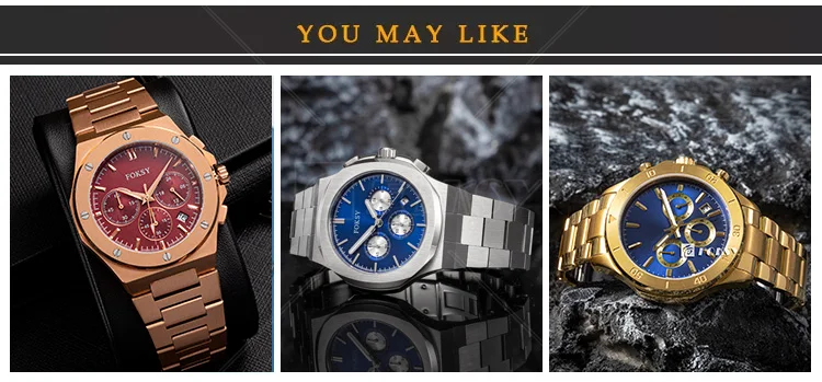Stainless Steel Chronograph Quartz Men Luxury Wristwatch Silicone Strap ...