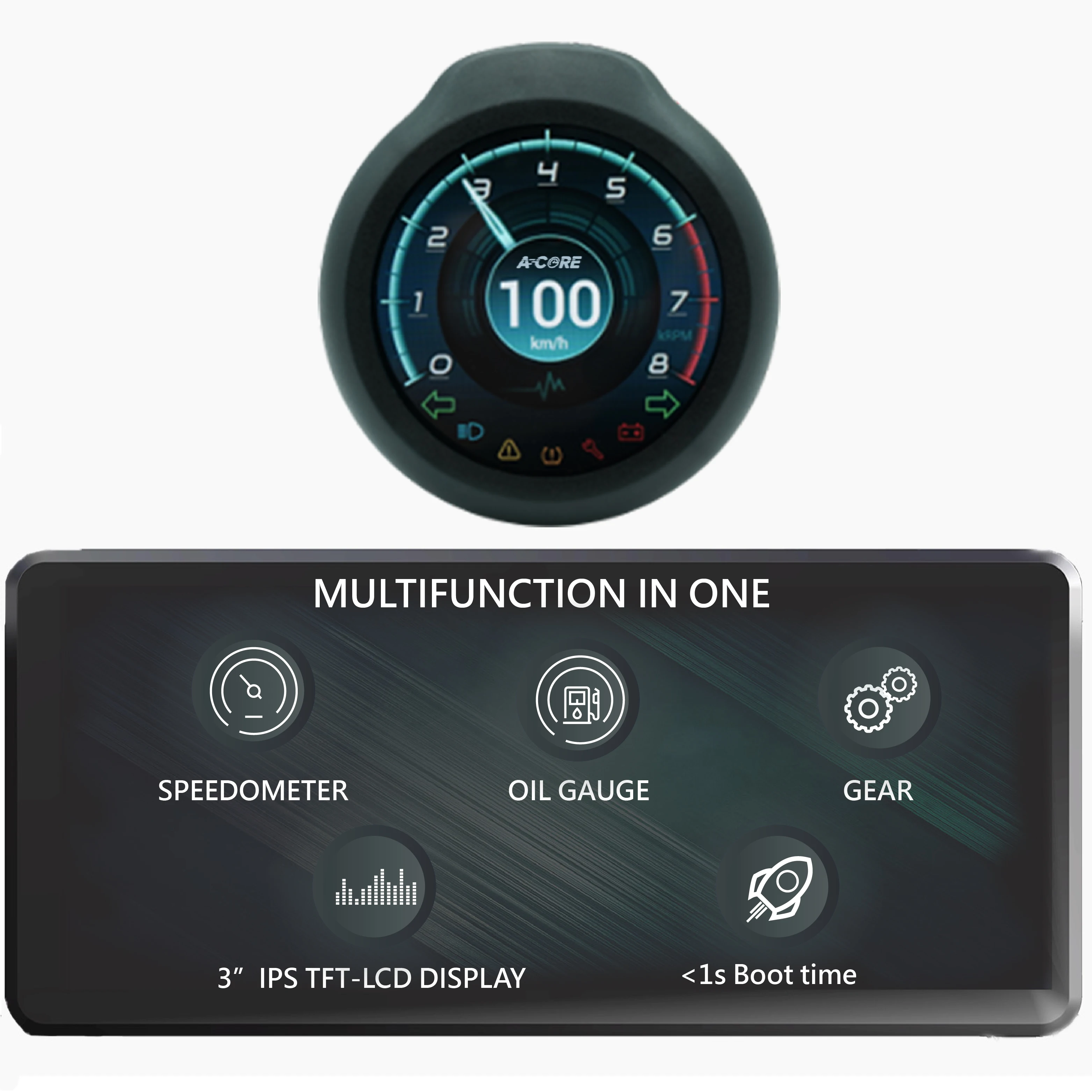 Цифровой мотоциклетный одометр с ЖК-экраном, Многофункциональный датчик с подсветкой, Водонепроницаемый Спидометр