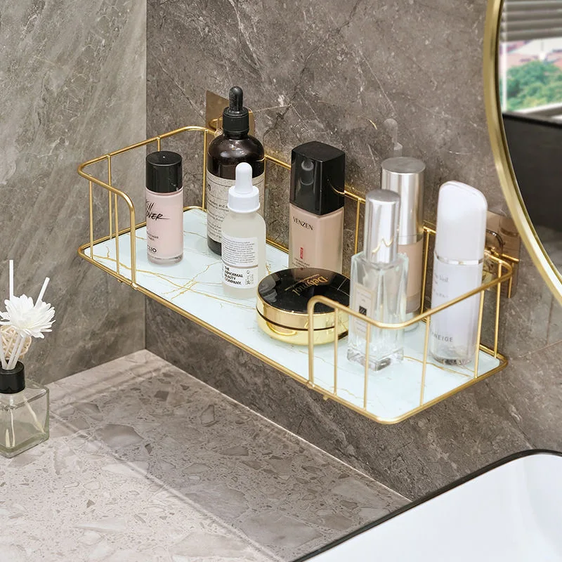 Wrought Iron Luxury Bathroom Shelf Without Drilling Iron Wall Shelf