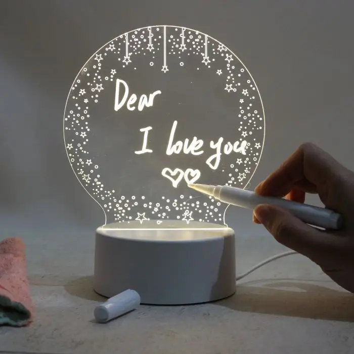 Personalized Luminous Creative Note Writable Acrylic Lamp Decor 3d Usb ...