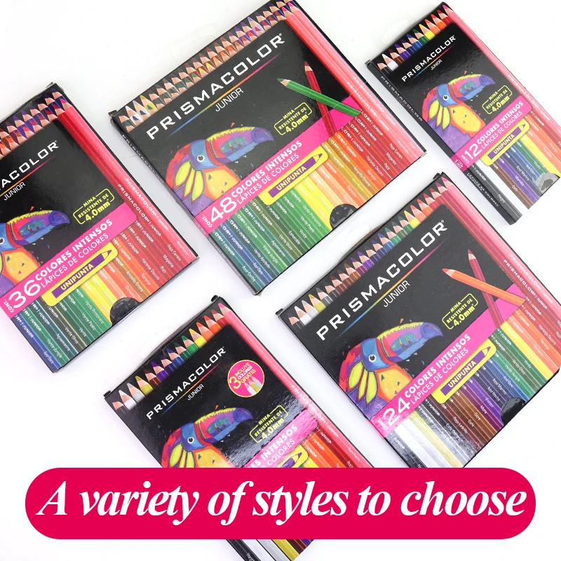 Prismacolor 12/24/36/48 Colors Junior Series Oil Based Wooden Pencils Set 4.0mm Rich Color College Level_voghion.com