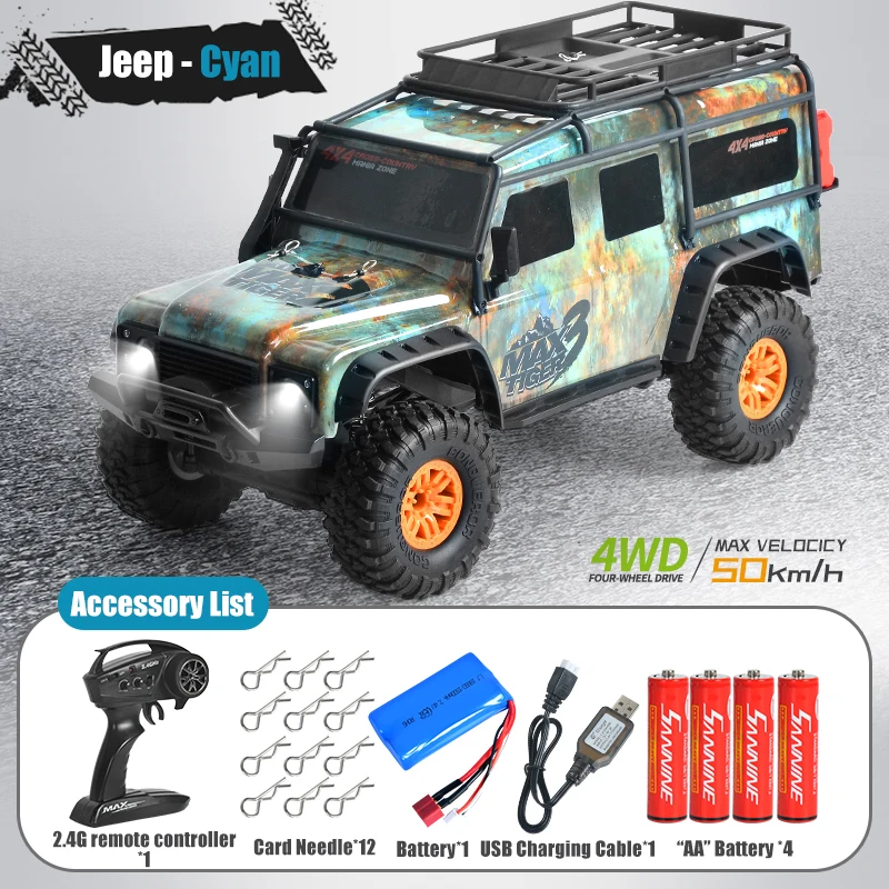 4WD off-Road Climber Car 1:10 - Remote Control Racing Toy