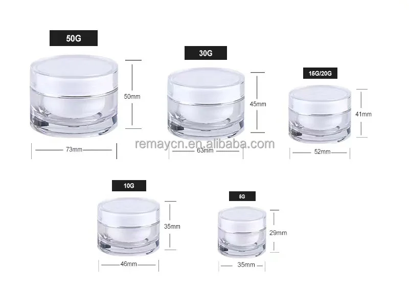 Plastic Cream Container 5g 10g 15g 20g 25g 30g 50g Cream Jar Plastic ...