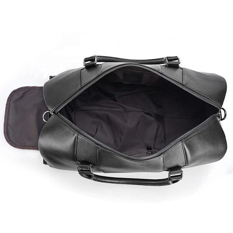 Customized Logo Leather Sport Travel Bag Shoulder Duffle Bag With Shoe