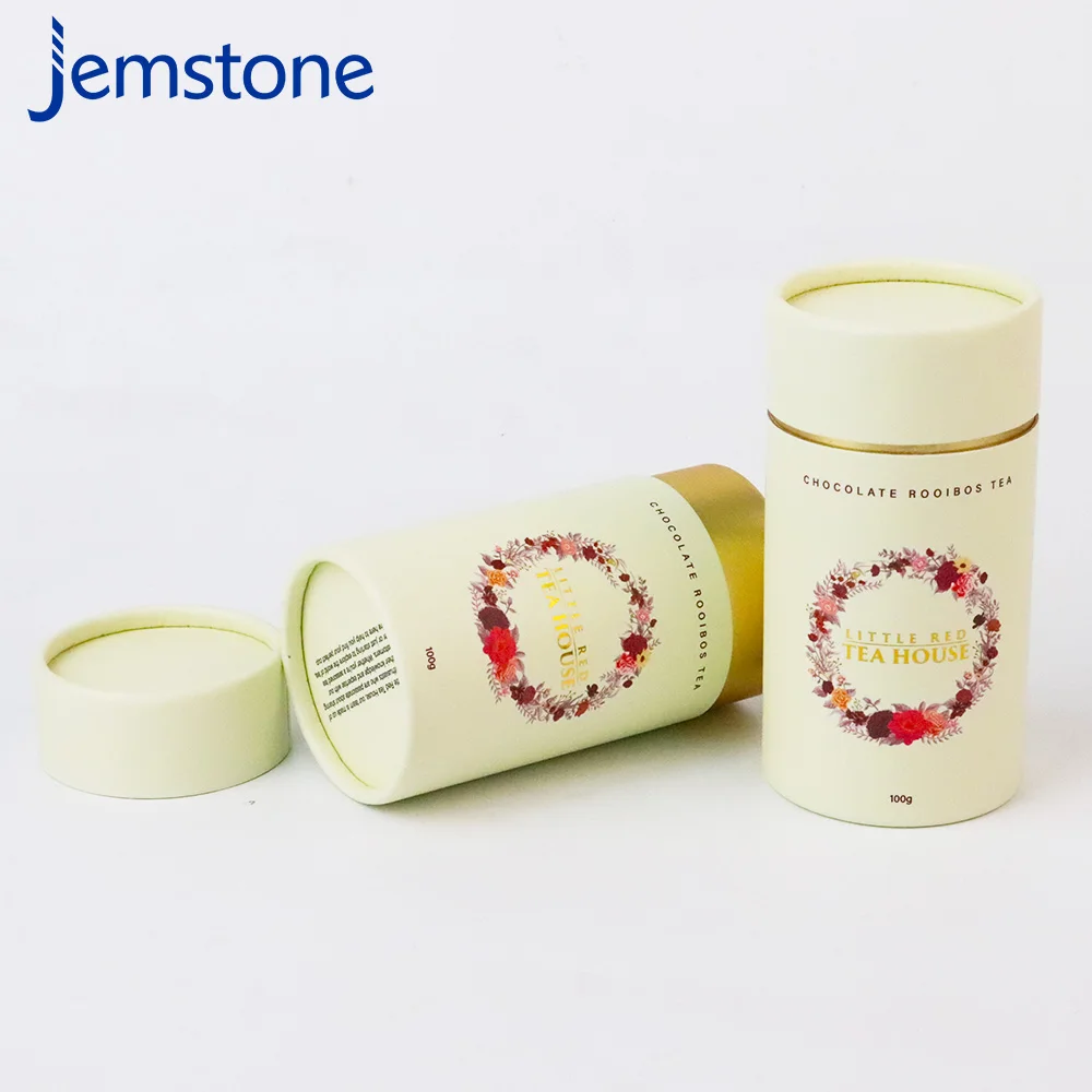 Free Design CMYK Printing Cylindrical Paper Tube Cardboard Tube Packaging for CHOCOLATE ROOIBOS TEA