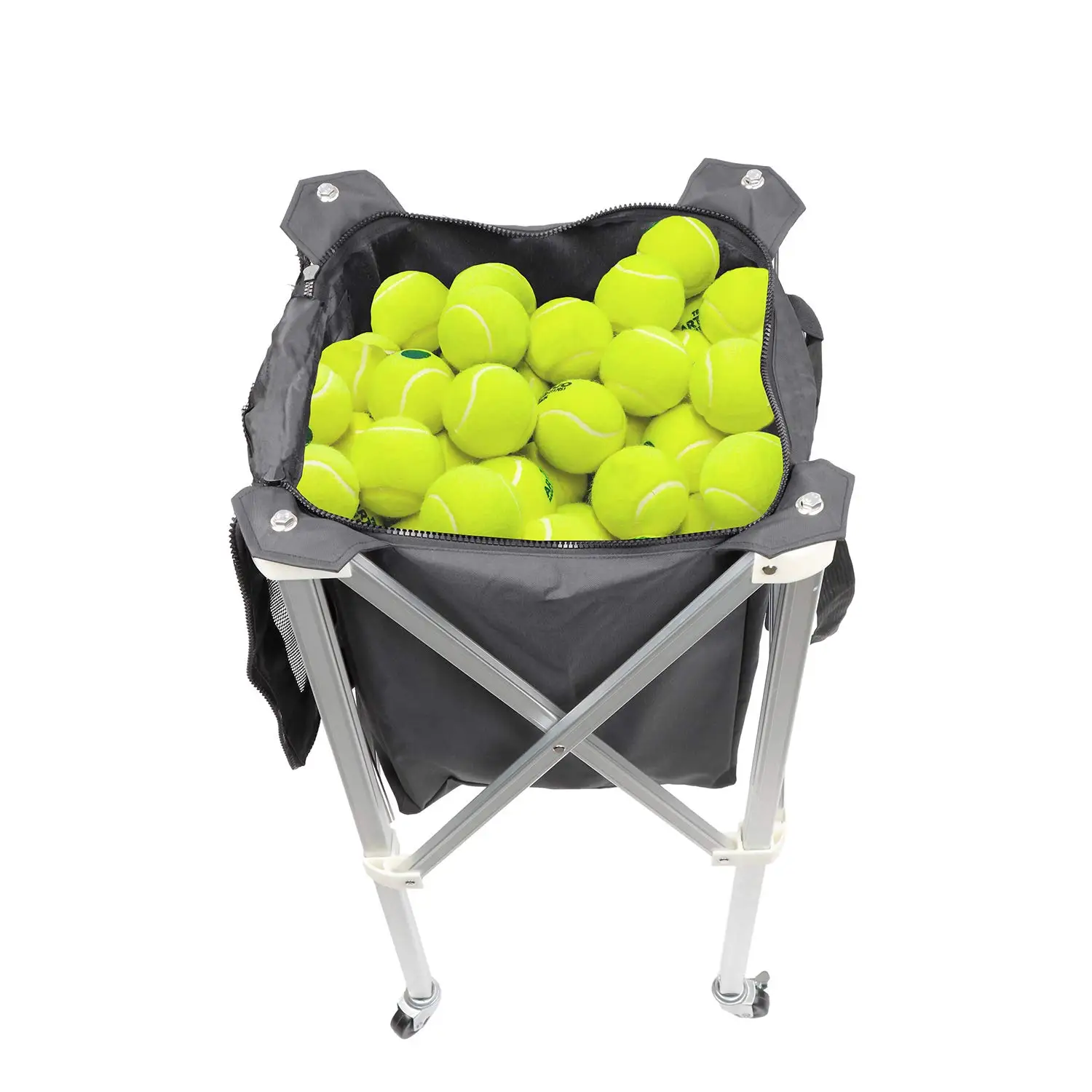 TN02B Portable Tennis Ball Hopper Basket with Wheels Tennis Ball Cart ...