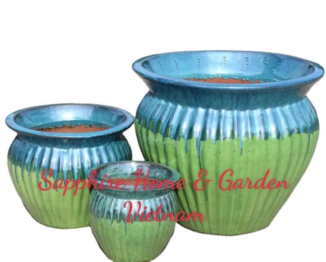 Sapphire Vietnamese Pottery Pots & Planters Transform Your Garden Into ...