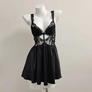 2025 New Arrival Women's Sexy Babydoll Lingerie Women Sexy Stain Sleepwear Night Dress