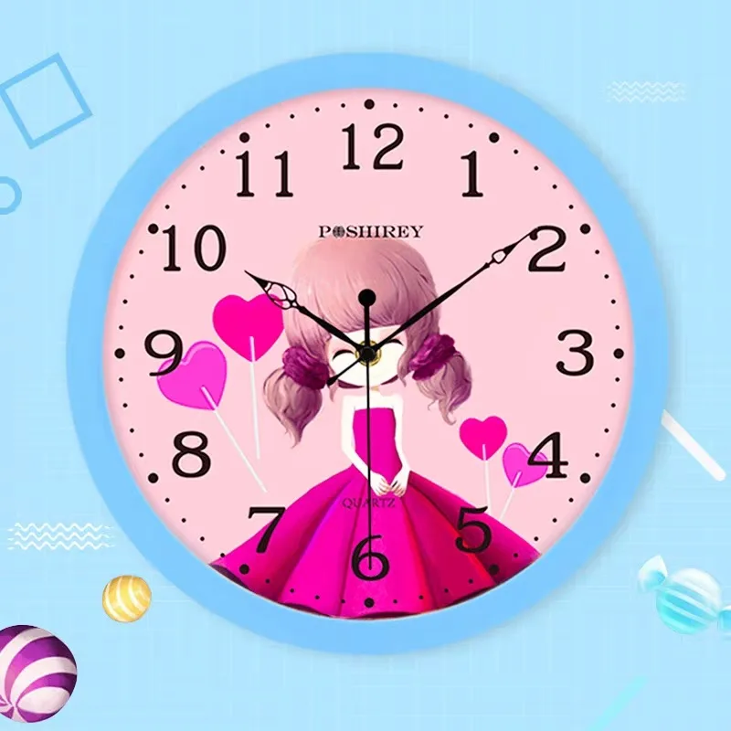 Fashion Cartoon Children's Clock,Bedroom Mute Free Punch Wall Clock,12-inch  Plastic Kindergarten Wall Clock - Buy Vintage Wall Clock,Silent Alarm Clock, Clock Learning Toys Product on 