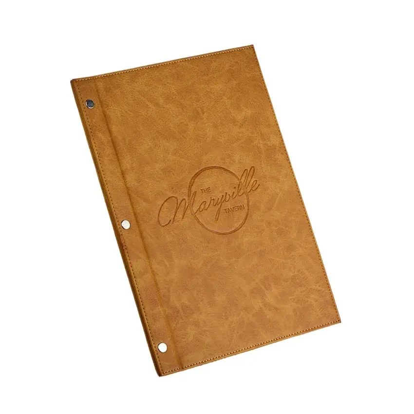 Personalized Restaurant Menu Folder Binder Custom Genuine Leather Menu