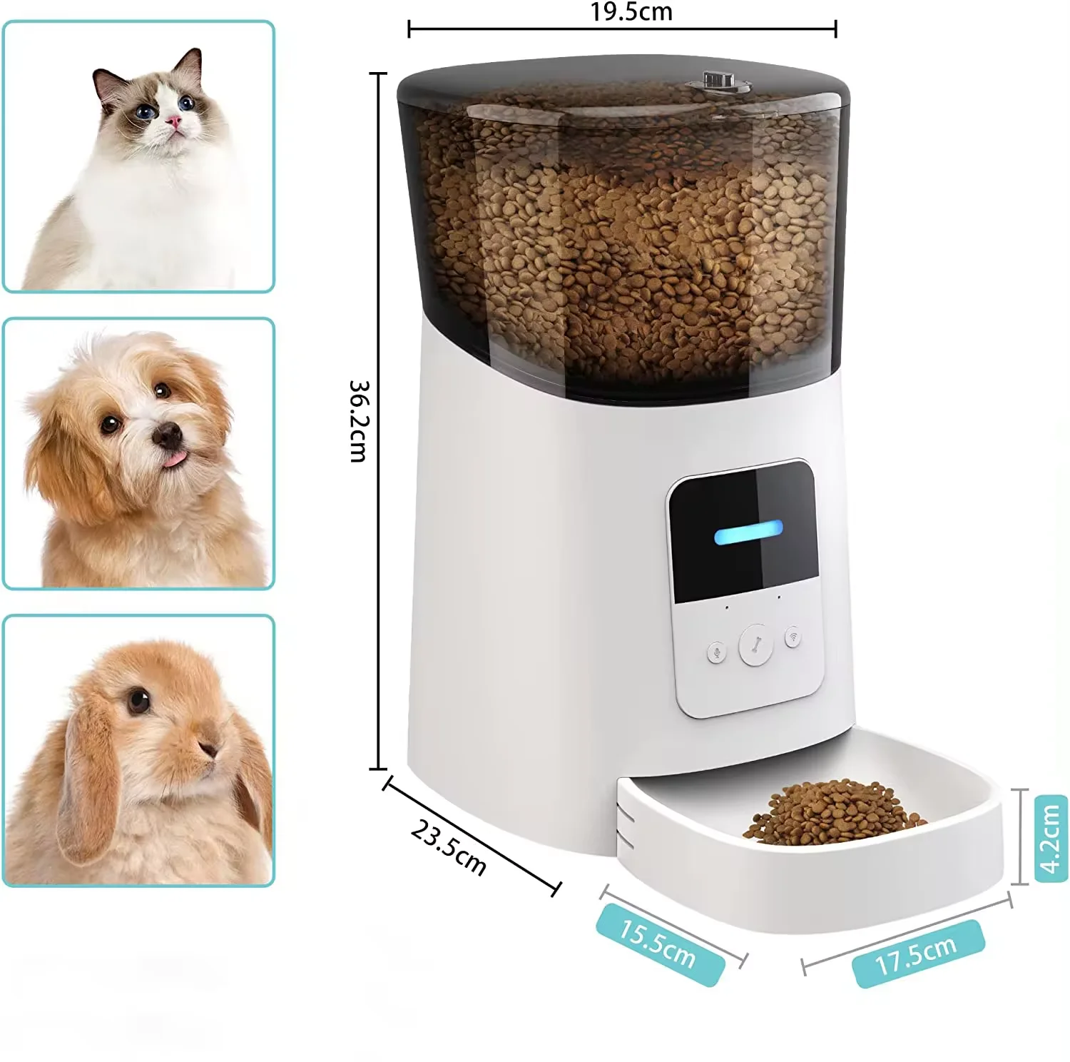 Tuya Dog Cat Smart Pet Feeder Wifi Mobile Phone App Remote Control Microchip Automatic Dog