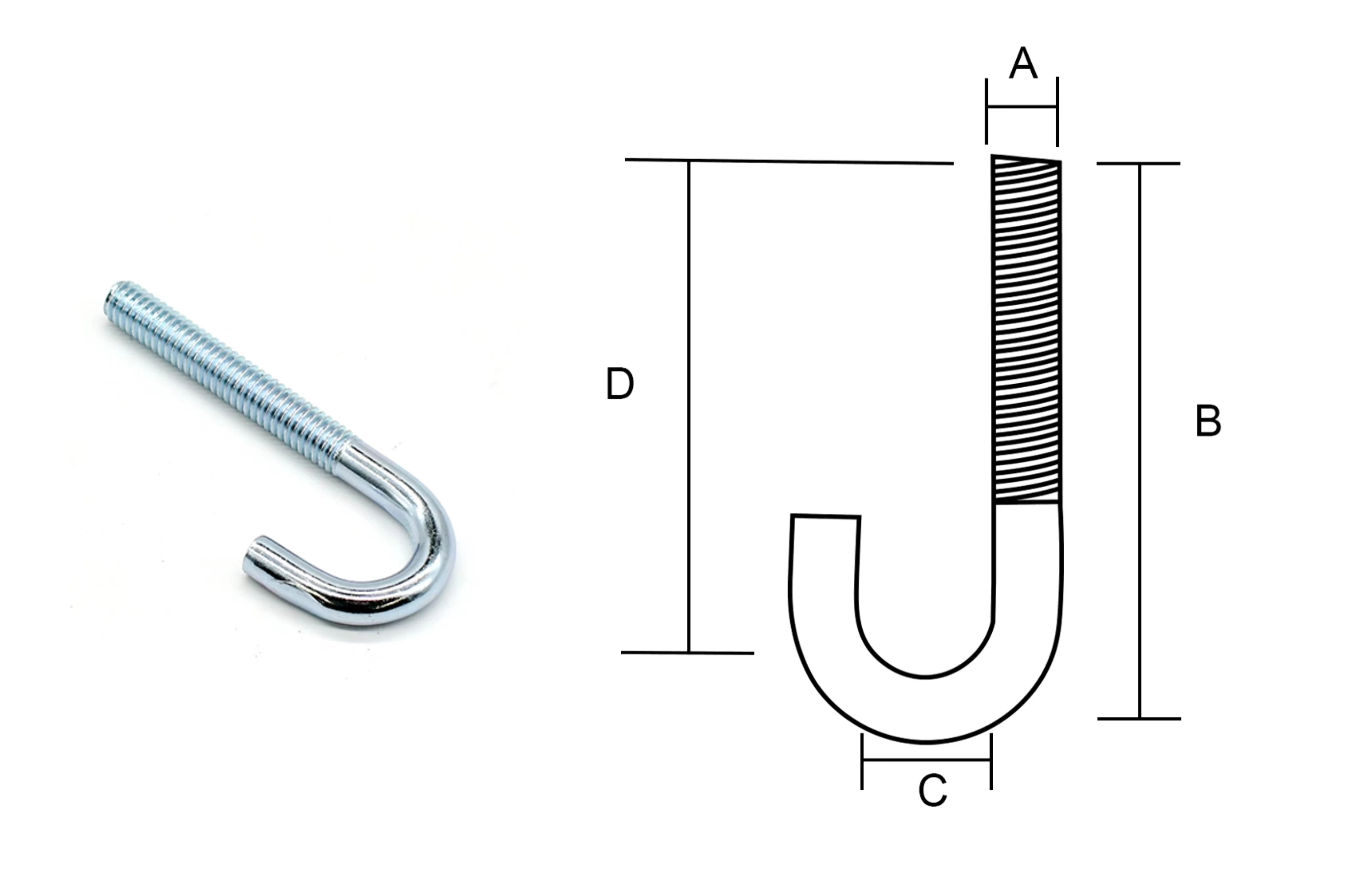 J Type Foundation Anchor Bolt Jbolt Hook Screw Steel Bolts M6 Prices In Hot Dip Galvanized