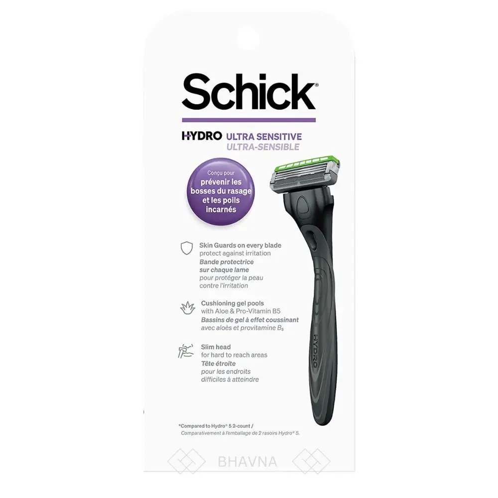 Wholesale Prioritizing Protection No-slip Grip Schick Hydro Slim Head Sensitive Skin Shaving Razor for Men With 4 Razor Blades
