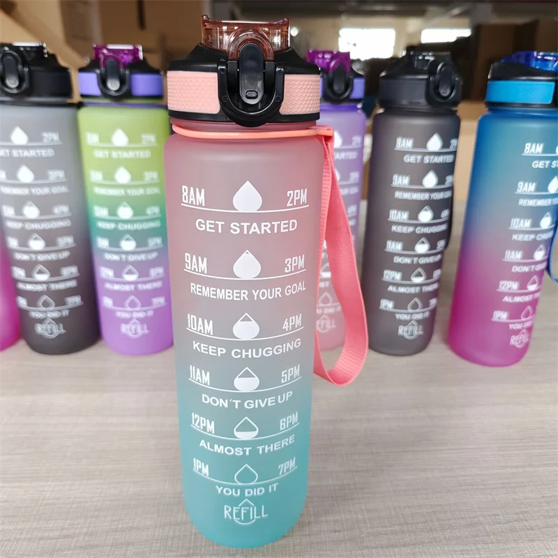 1 Liter Water Bottle Motivational Sport Water Bottle Leakproof Drinking 