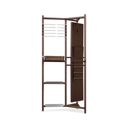 Роскошное легкое зеркало в спальню от пола до потолка встроенный слой седла Кожаная подставка для пальто и шляп из