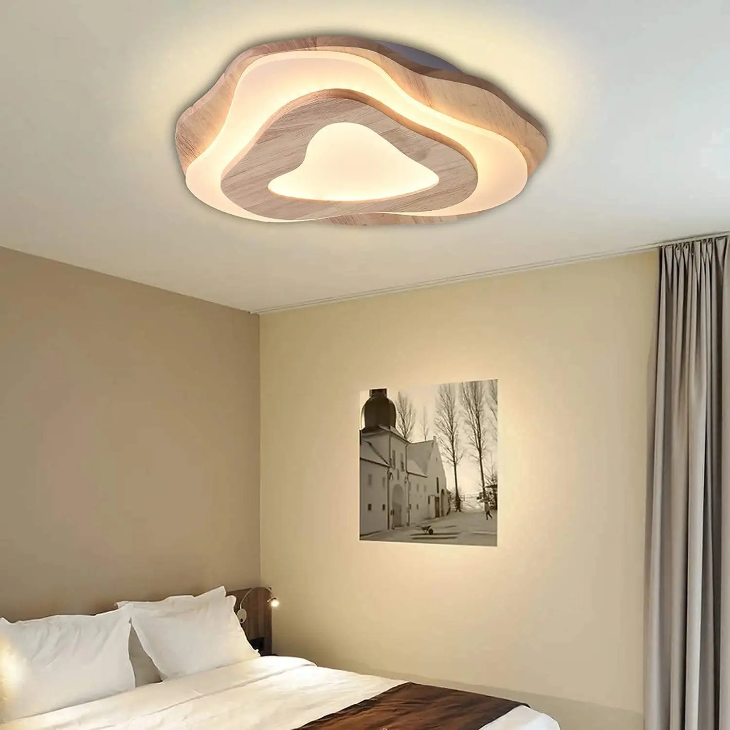 The New 3 Storey Wooden Ceiling Light Fixtures For Living Room Bedroom