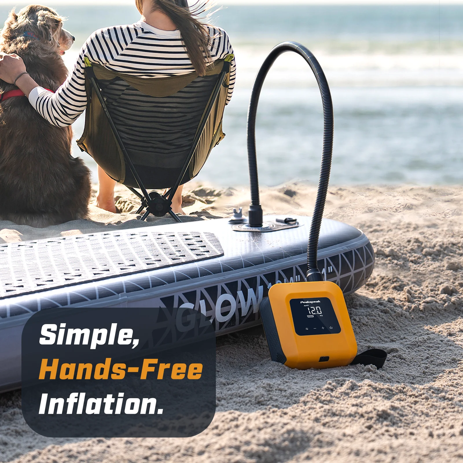 Intelligent Dual Stage Inflation Portable Mini Electric Sup Air Pump for Paddle Board