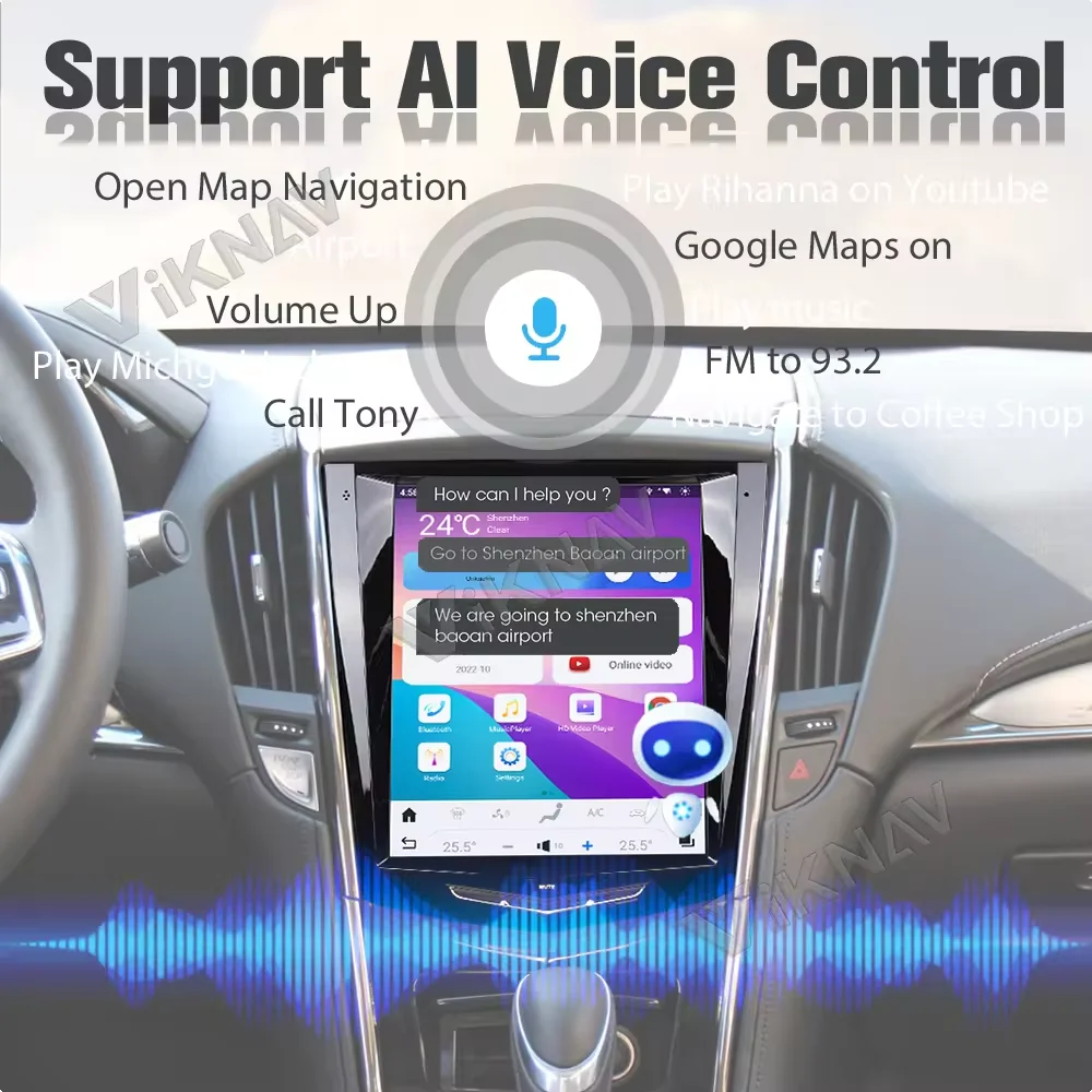 10.4 Inch Android 13 Car Radio For Cadillac ATS CTS SRX Escalade 2013-2018 Carplay Auto Stereo GPS Navigation Multimedia Player