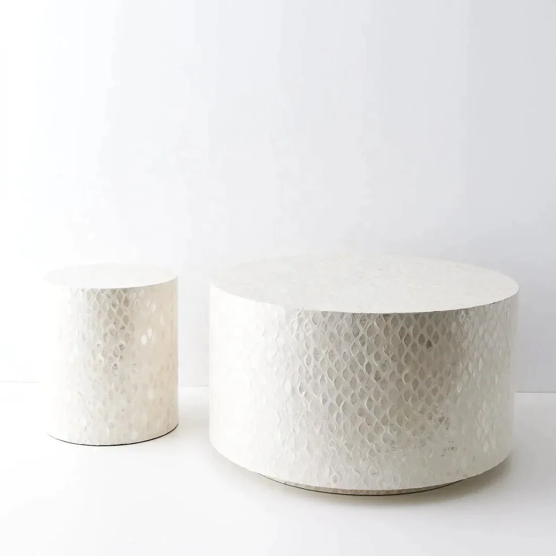 New Arrival Simple Design Mother of Pearl Coffee Table Modern Capiz Shell Inlay Coffee Tables for Living Room Handmade