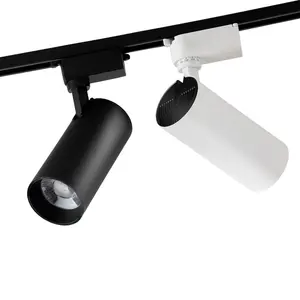 High Quality Modern Commercial LED Track Light Fixture 20W Aluminium High Lumen RA80 COB Spot 2 Wire No Flicker